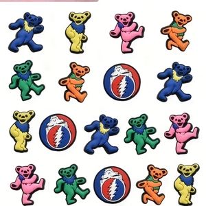 18pcs Grateful Dead Decorations Charms For Clogs Jibtz Bubble Slides Sandals